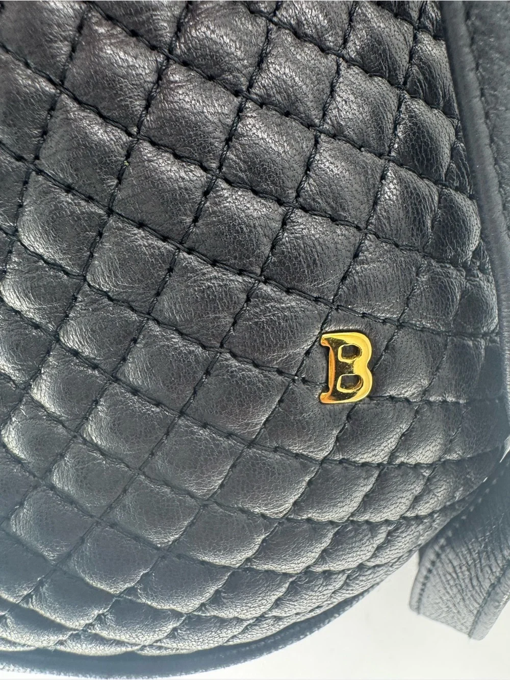 Bally Bucket Bag Quilted Lambskin Leather Crossbody Italy